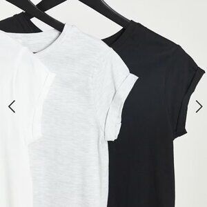 River Island 3 pack of t-shirts in multi (gray, black, white)
